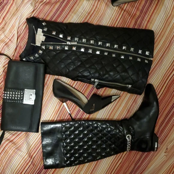 COPY - MICHEAL KORS AUTHENTIC LEATHER Jkt Sz 2,Heels 7.5 Boots 8M Purse All 4 p… - Picture 15 of 16